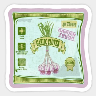 Garlic cloves growing veggies Sticker